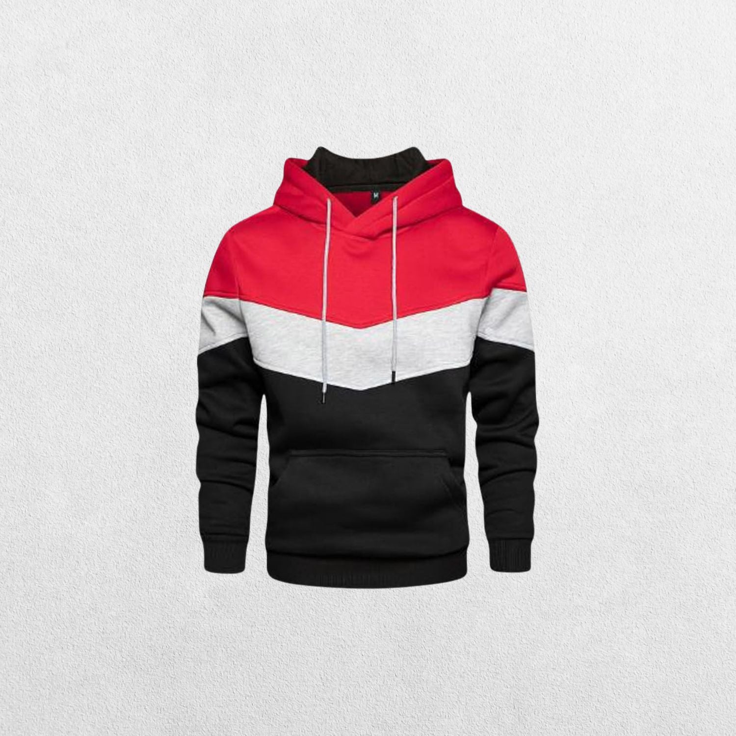 GPW Men's Red Performance Fleece Hoodie - Gym, Streetwear, and Winter Warmth in a studio background