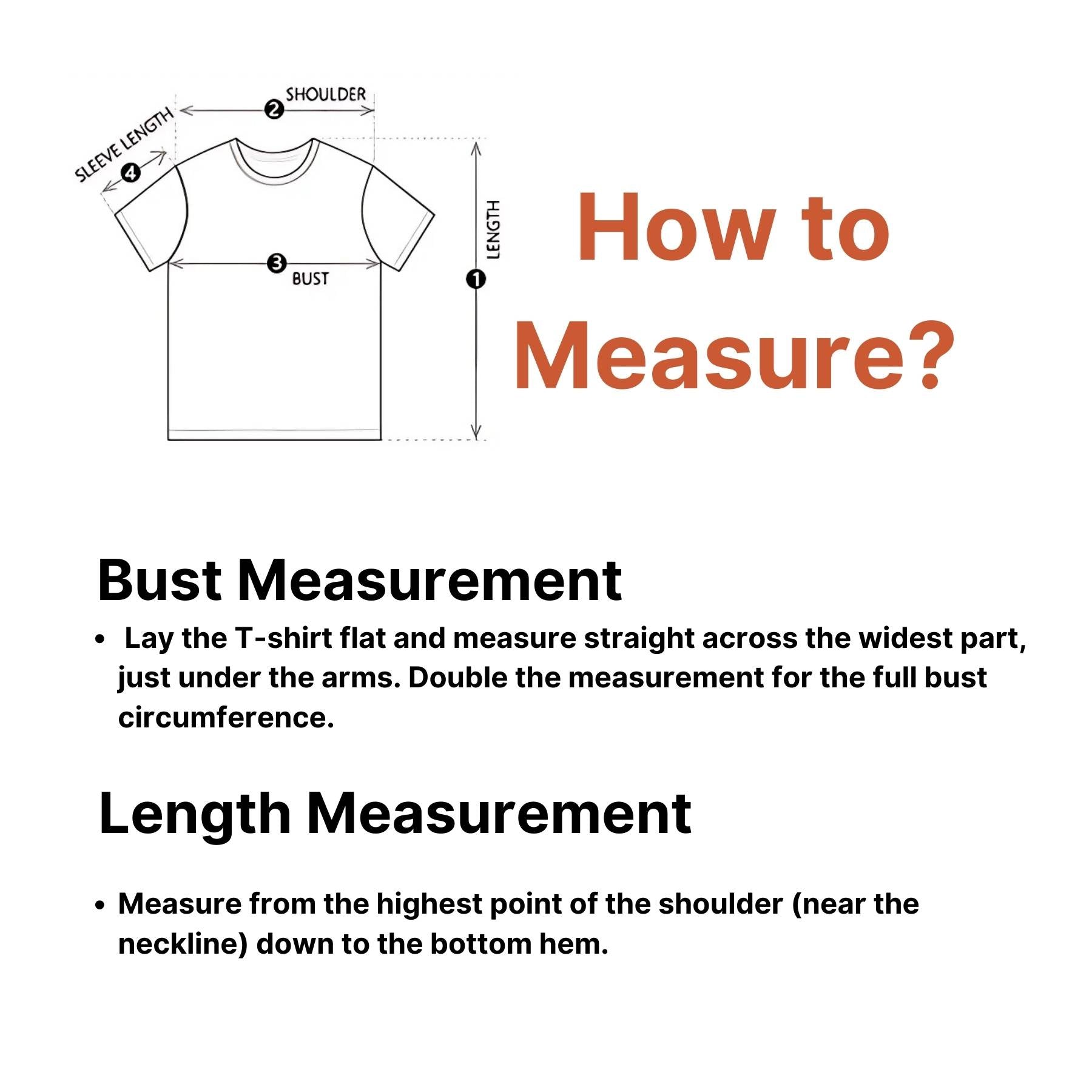 Measurement guide for GPW Men's Quick-Dry T-Shirt, showing how to find your ideal size with bust and length instructions.