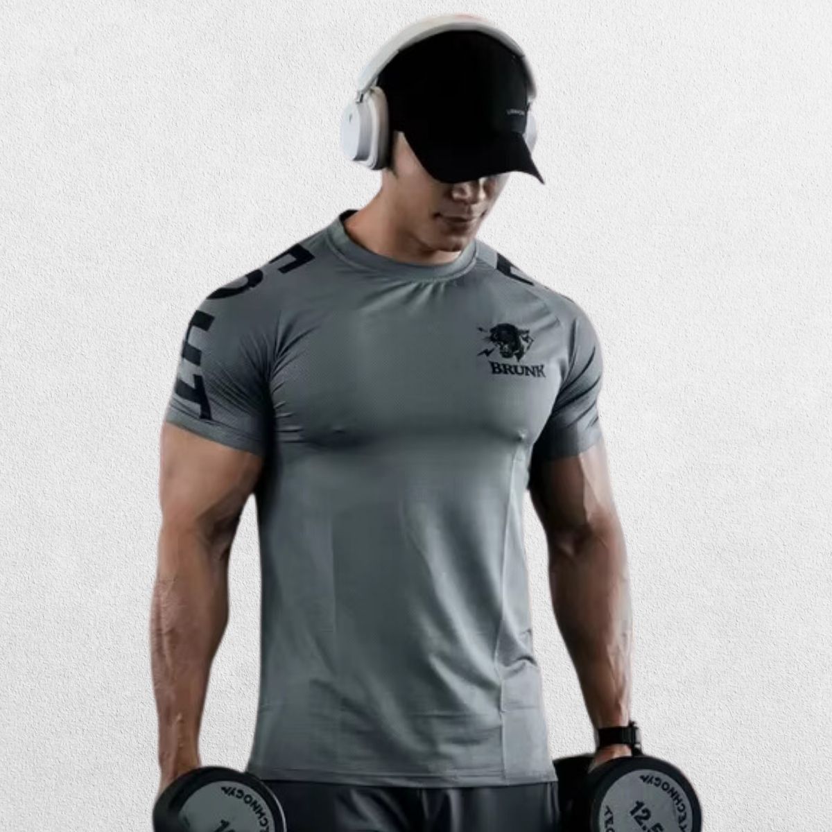 Dark grey GPW Men's Summer Quick-Dry Sports T-Shirt for fitness and running.
