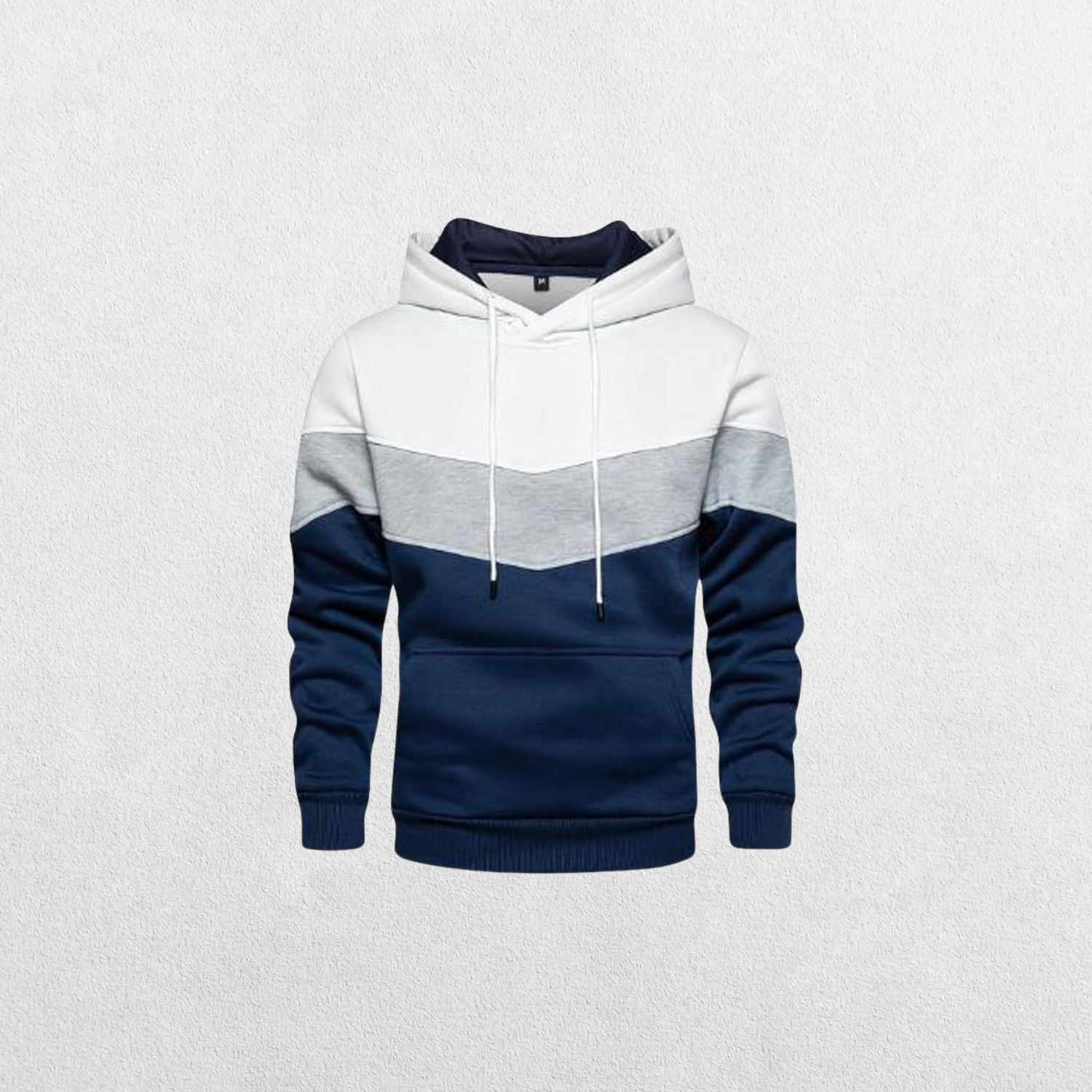 GPW Men's  white Performance Fleece Hoodie - Gym, Streetwear, and Winter Warmth in a studio background