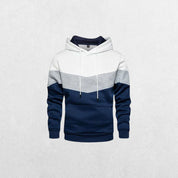 GPW Men's  white Performance Fleece Hoodie - Gym, Streetwear, and Winter Warmth in a studio background