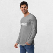 Model styling the GPW Athletic Heather Unbreakable Tee with casual pants.