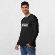 GPW Black Unbreakable Printed Long Sleeve Tee with empowering text design.