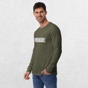 GPW Military Green Unbreakable Printed Long Sleeve Tee with empowering text design.