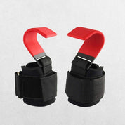 Red Durable GPW Hook Grips placed with studio background.