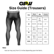 size chart zipper trouser