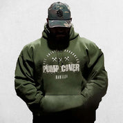 Gym Athlete wearing Green Men's Oversized Gym Pullover Hoodie - Comfort and Cold Protection