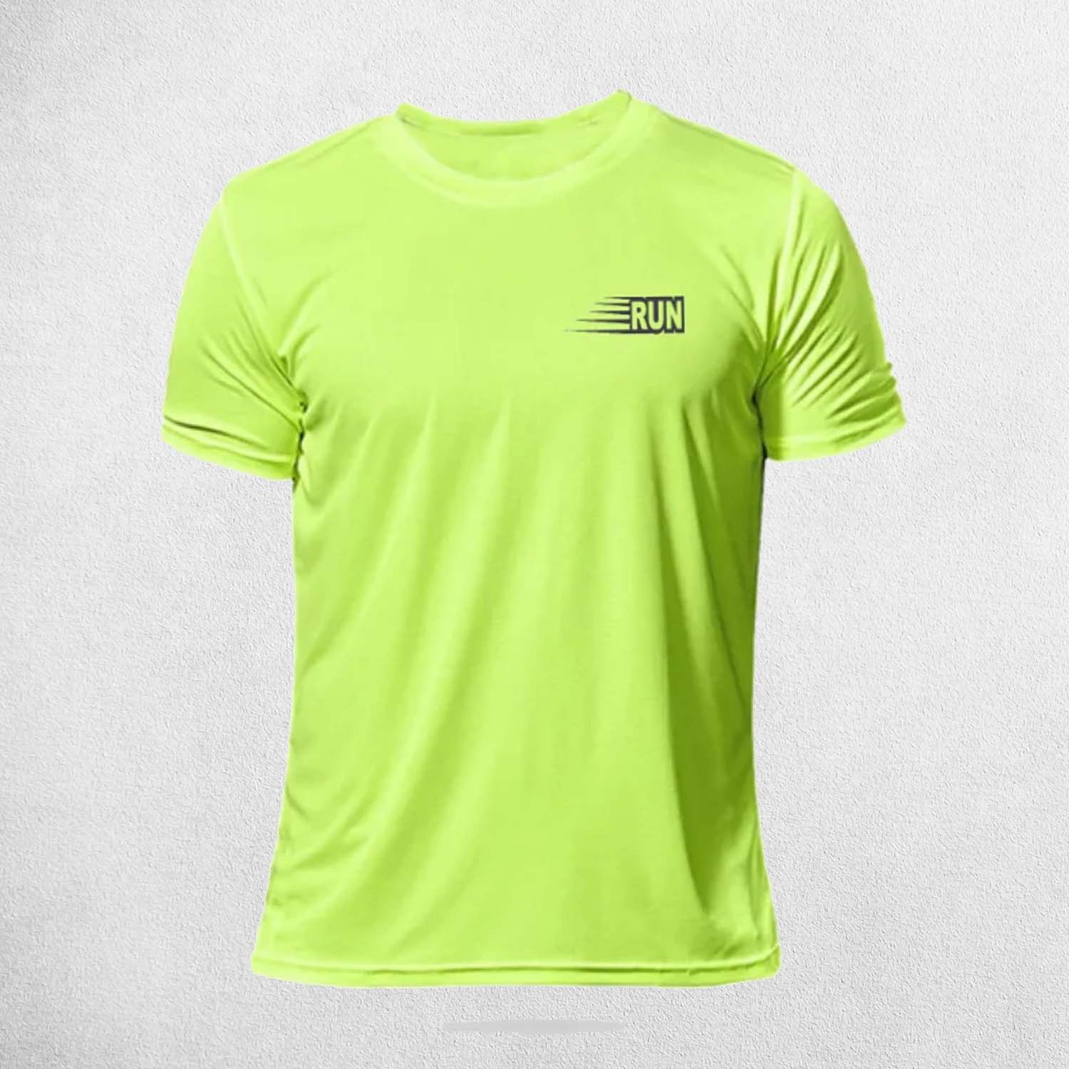 Front view of Green Men’s lightweight performance T-shirt for training and sports