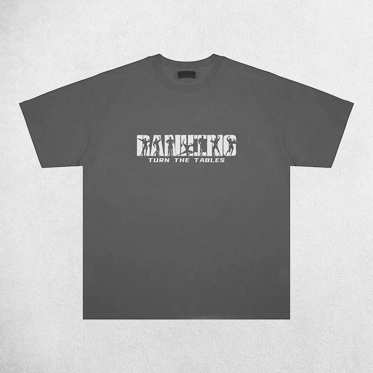 Front View of Grey Muscular Men’s Summer Cotton Gym T-Shirt – Short Sleeve Workout & Jogging Tee