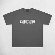 Front View of Grey Muscular Men’s Summer Cotton Gym T-Shirt – Short Sleeve Workout & Jogging Tee