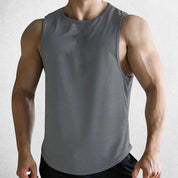 Close-up of Stretchy and Sweat-Wicking Fabric on PowerFit Tank Top