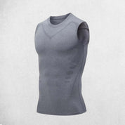Grey Men’s Compression Tank Top – Quick-Dry Gym Vest for Muscle Support & Performance