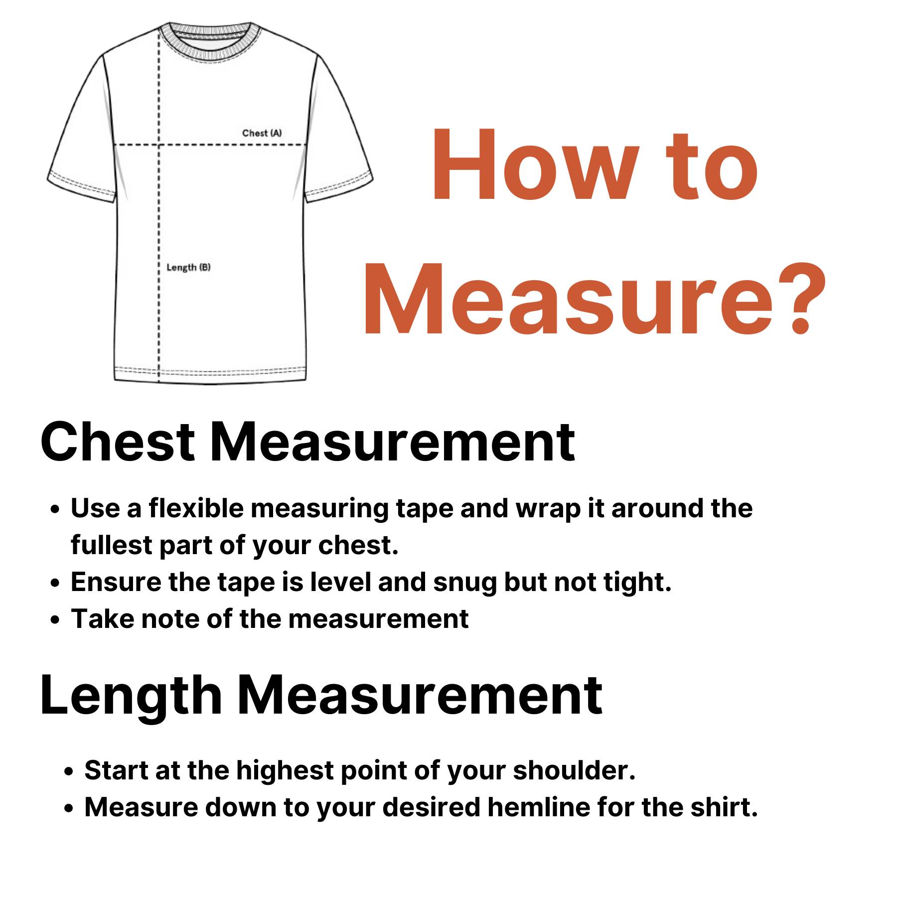 How to Measure for GPW Men's Oversized Cotton T-Shirt - Casual Gym Fitness Tee
