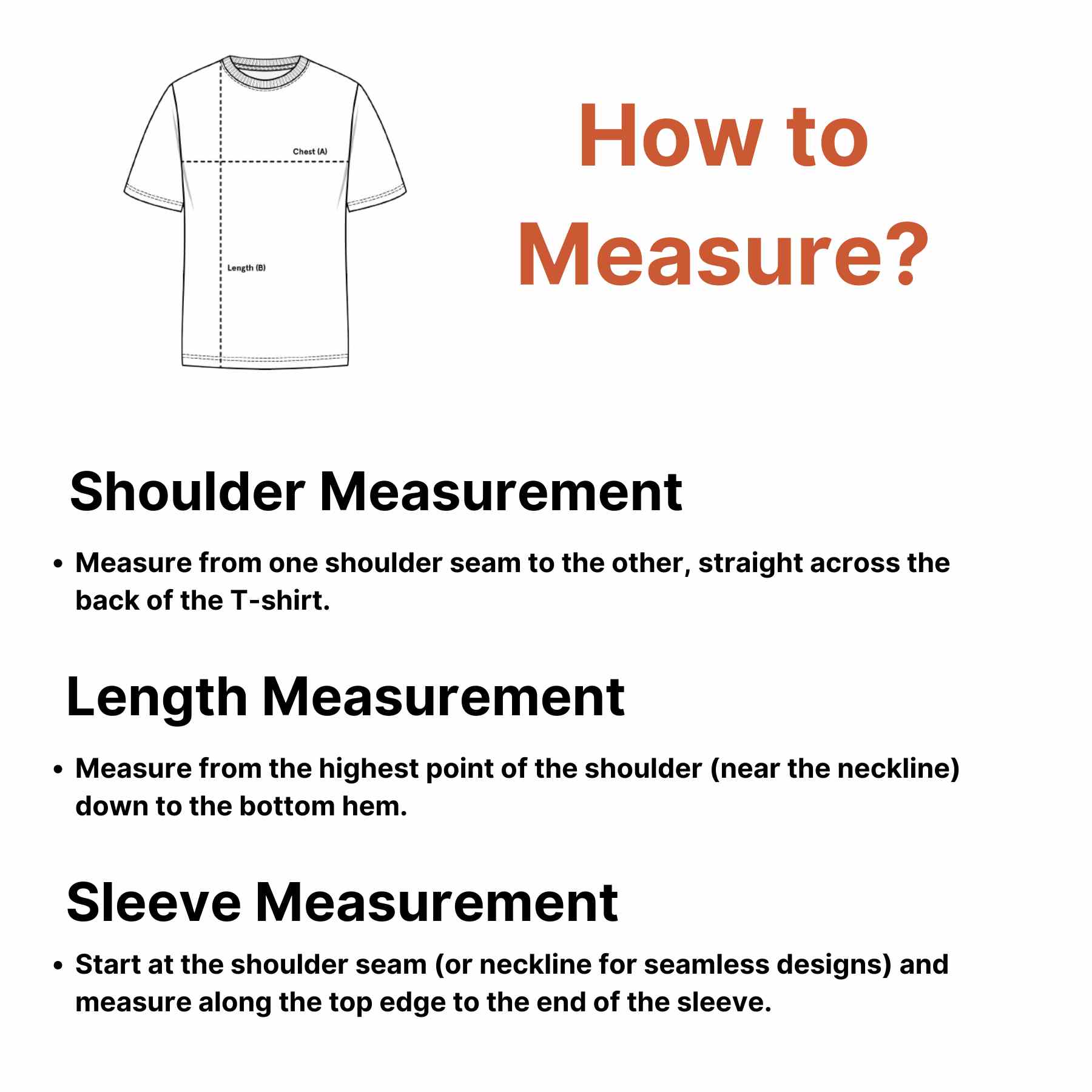 How to Measure for Seagull Men's Luxury Cotton T-Shirt – Casual Streetwear, Big Size, Premium Comfort