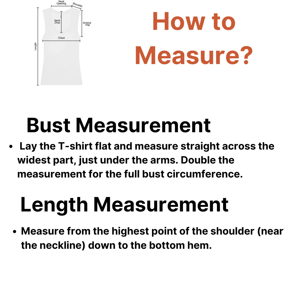 Illustration showing how to measure chest, and length for GPW Slimfit Training Top sizing.