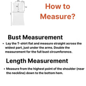 Illustration showing how to measure chest, and length for GPW Slimfit Training Top sizing.