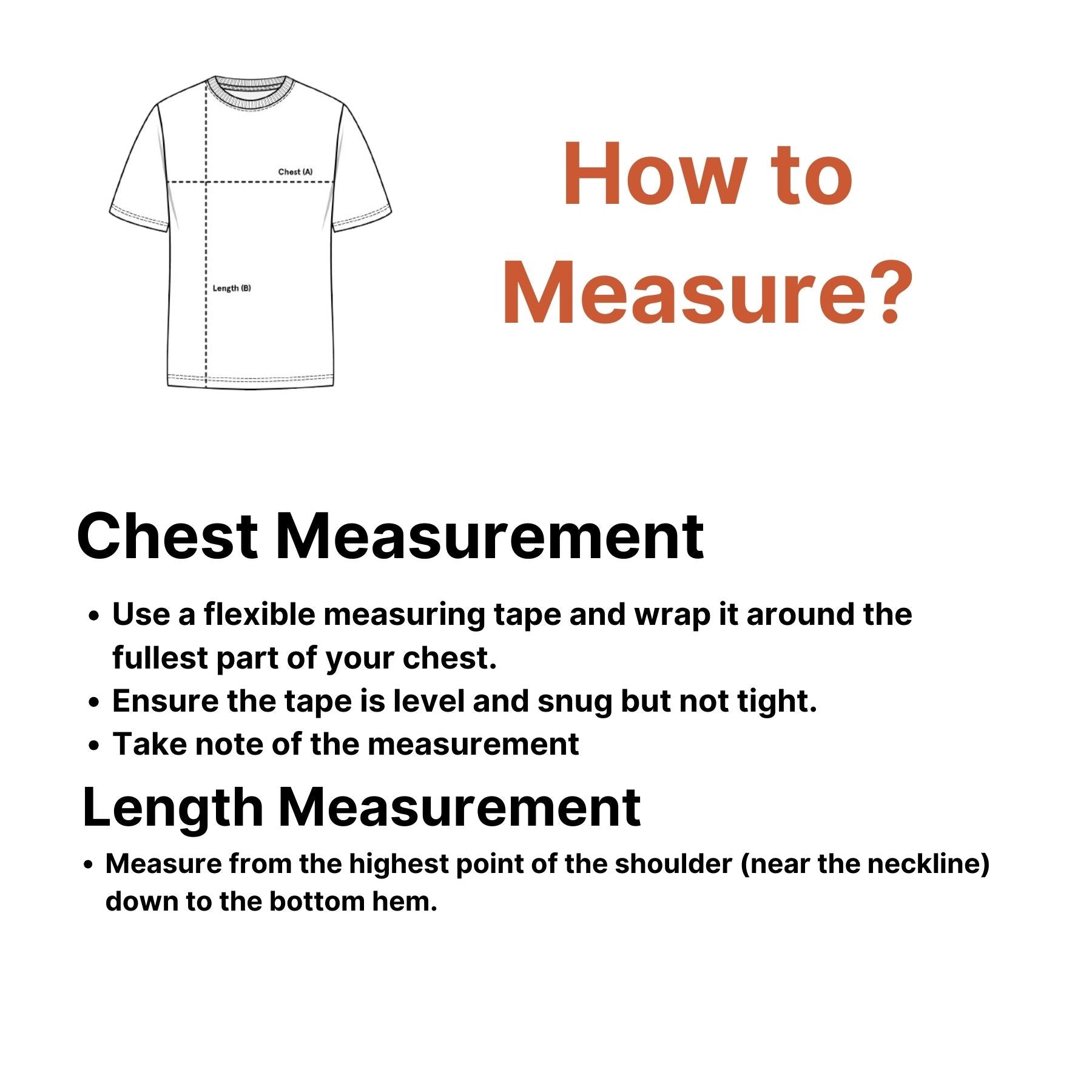 How to measure chest, and length for the GPW High-Performance Workout T-Shirt."