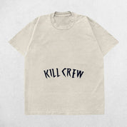 Light Grey Kill Crew oversized t-shirt styled for outdoor running or casual wear.