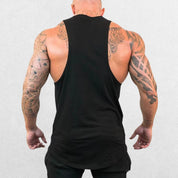 Back view of the Machine Fitness Bodybuilding Tank Top in black