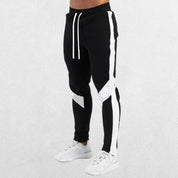 Men’s Casual Sports Jogger Sweatpants in black color, back view displaying durable stitching and stylish fit.