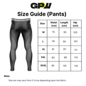 Accurate size guide for selecting the perfect fit for men's lightweight jogging pants.