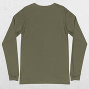 Close-up of Military Green Men's Gym Long Sleeve Tee – Unmatched Performance & Style
