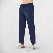 Front side pose of Model Wearing Navy GPW Men’s Lightweight Athletic Joggers with Zipper Pockets for Gym & Running