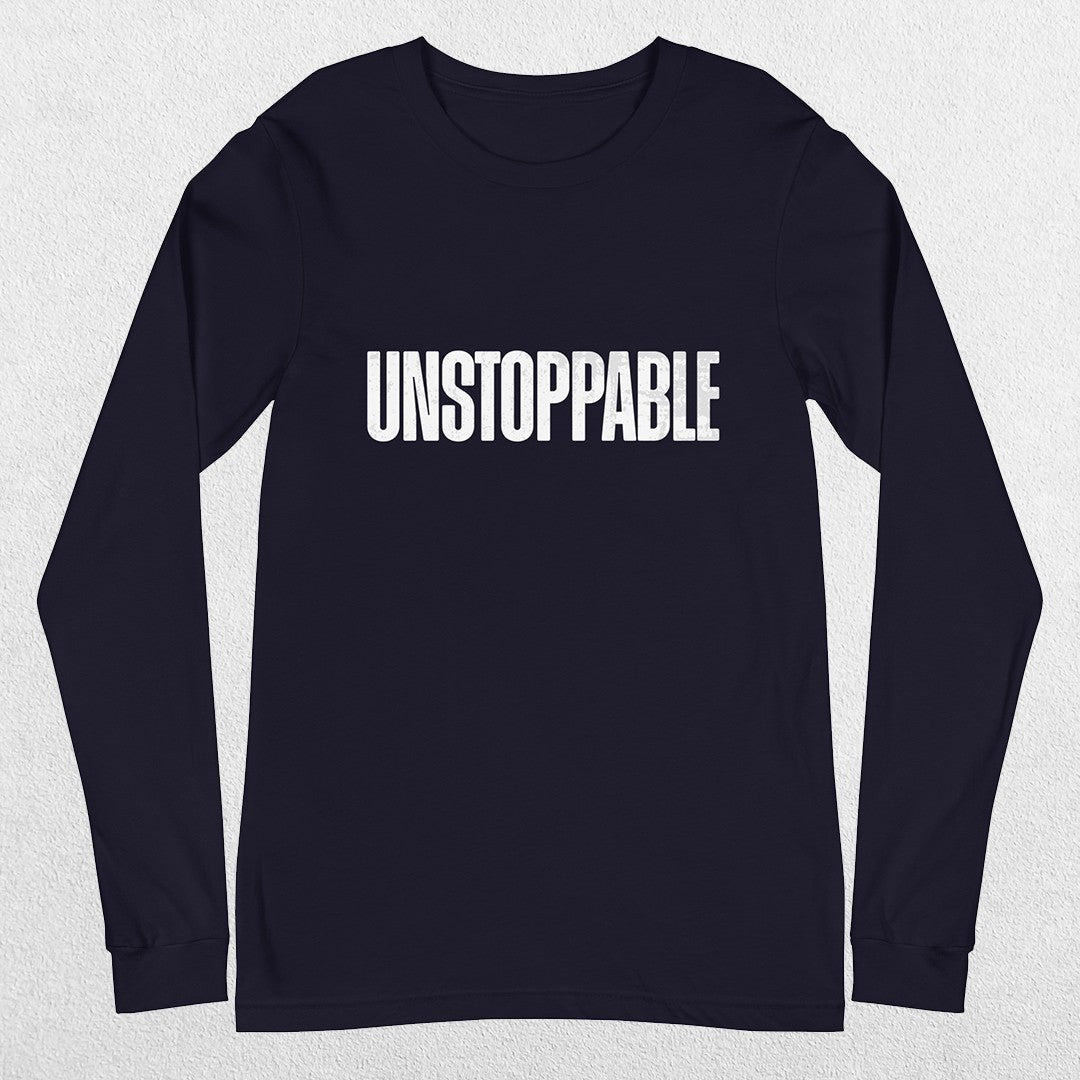 Close-up of Navy Men's Gym Long Sleeve Tee – Unmatched Performance & Style