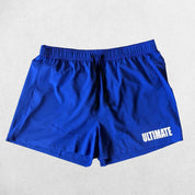 Close-up of Penn Blue GPW Men's Quick-Dry Fitness Shorts - Loose Beach Workout Bottoms