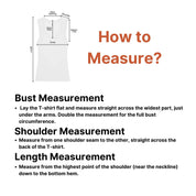 Visual guide showing how to measure for the perfect fit, including bust, shoulder and length measurements for the Red Spider Running Tank.