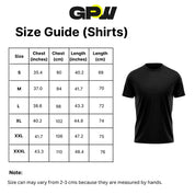 Size Chart for GPW Men's Oversized T-Shirt - Casual Gym Bodybuilding Top