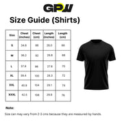 Size Giode  of GPW Men's Cotton Slim Fit T-Shirt - Casual Streetwear Gym Sportswear