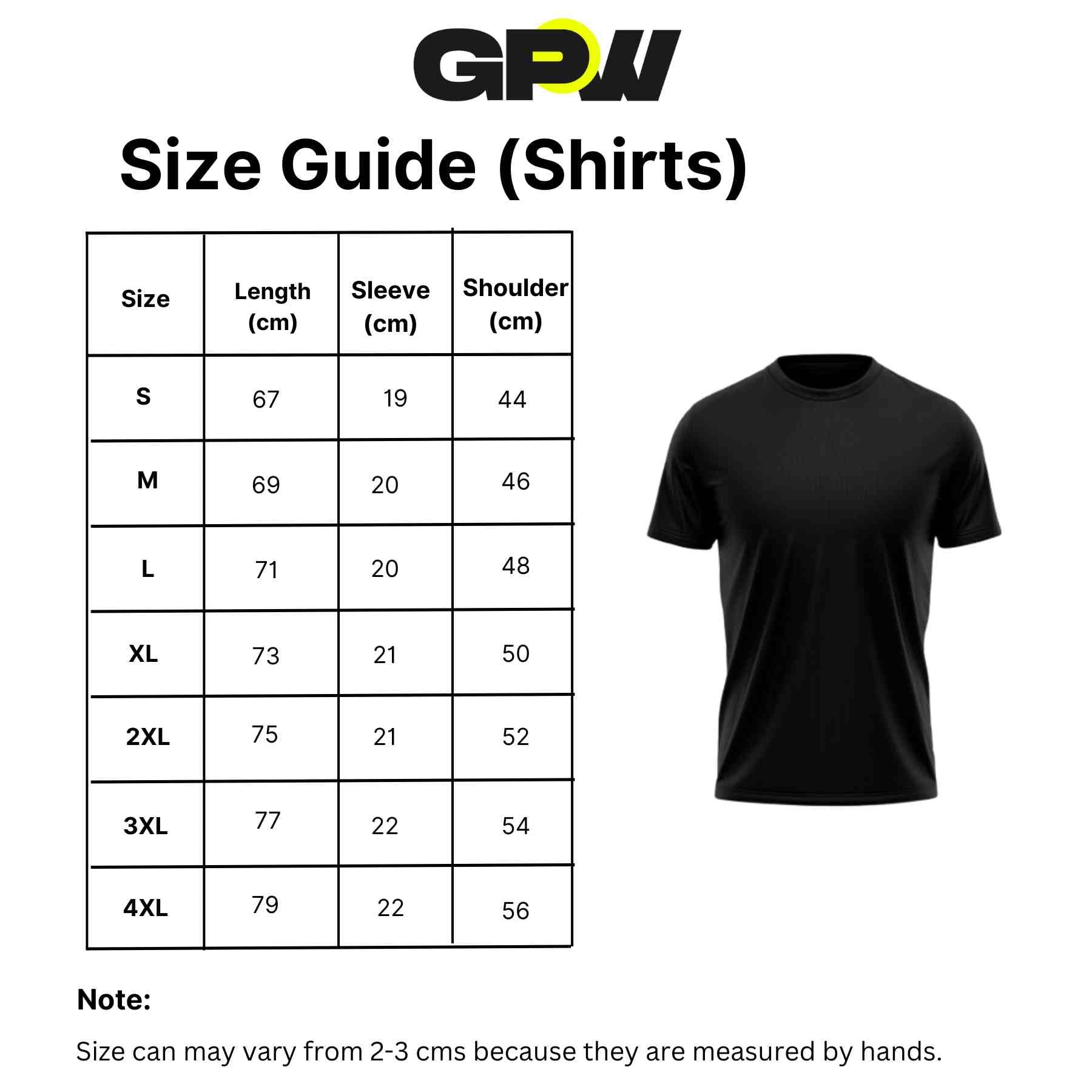 Size Guide for Loose Fit Oversized Gym Tee – Heavyweight Cotton, Premium Comfort & Strength