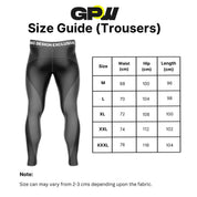 Size Guide for Men’s Fitness Workout Cotton Skinny Joggers for Running, Fitness & Bodybuilding