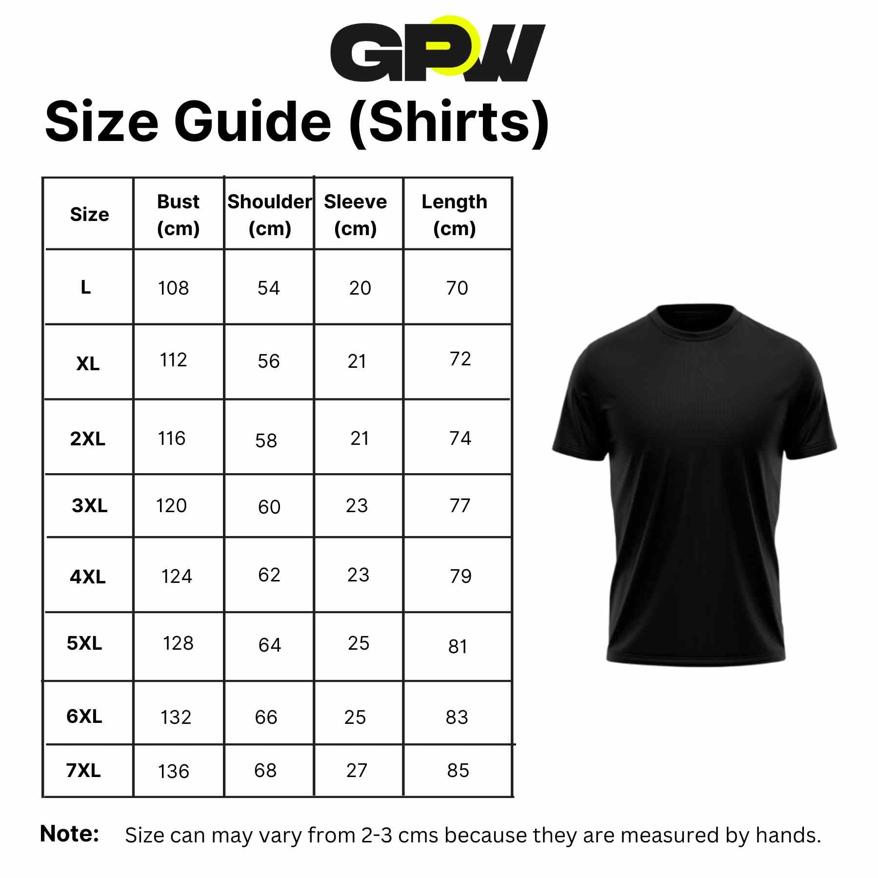 Size Guide for Muscular Men’s Summer Cotton Gym T-Shirt – Short Sleeve Workout & Jogging Tee