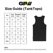 Size Guide for Quick Dry Ionic Shaping Sleeveless Men’s Compression Tank Top for Fitness, Bodybuilding & Muscle Support