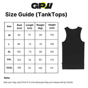 Size guide for Unisex Summer Breathable Mesh Gym Tank – Lightweight & Sweat-Wicking Workout Vest