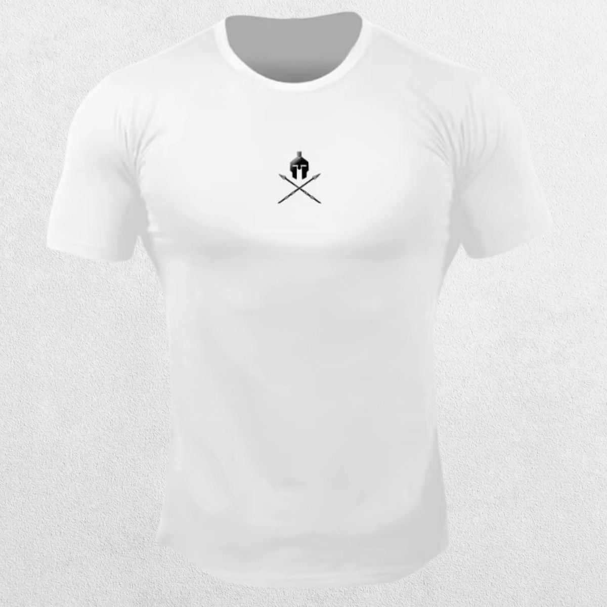 White Summer Men’s Cotton Gym T-Shirt featuring eye-catching graphic, ideal for fitness and casual outings.