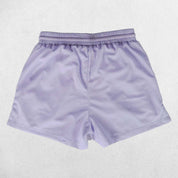 Back side Close-up of White GPW gym shorts showing its durabic fabric.