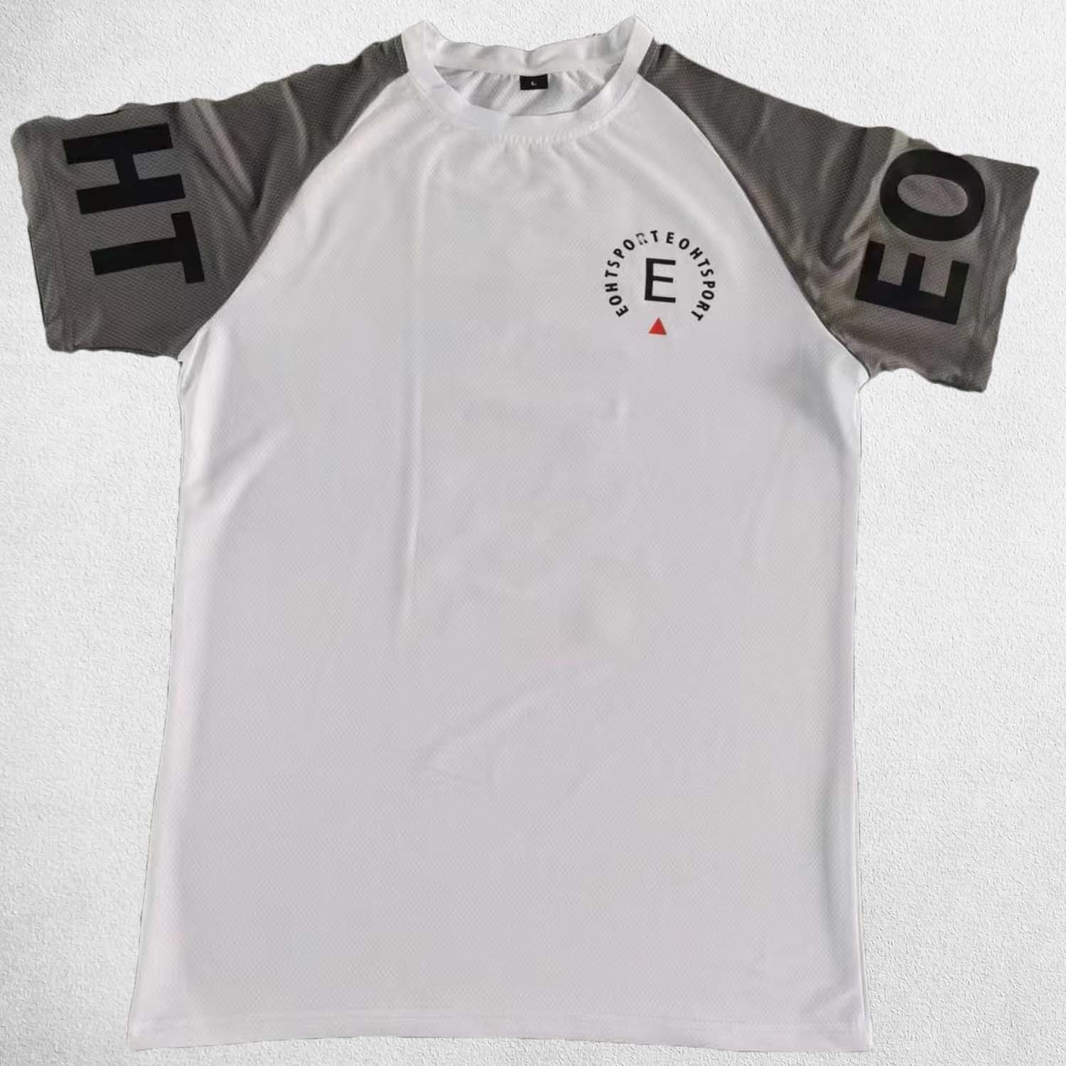 Close-up of White quick-dry mesh fabric in men’s activewear