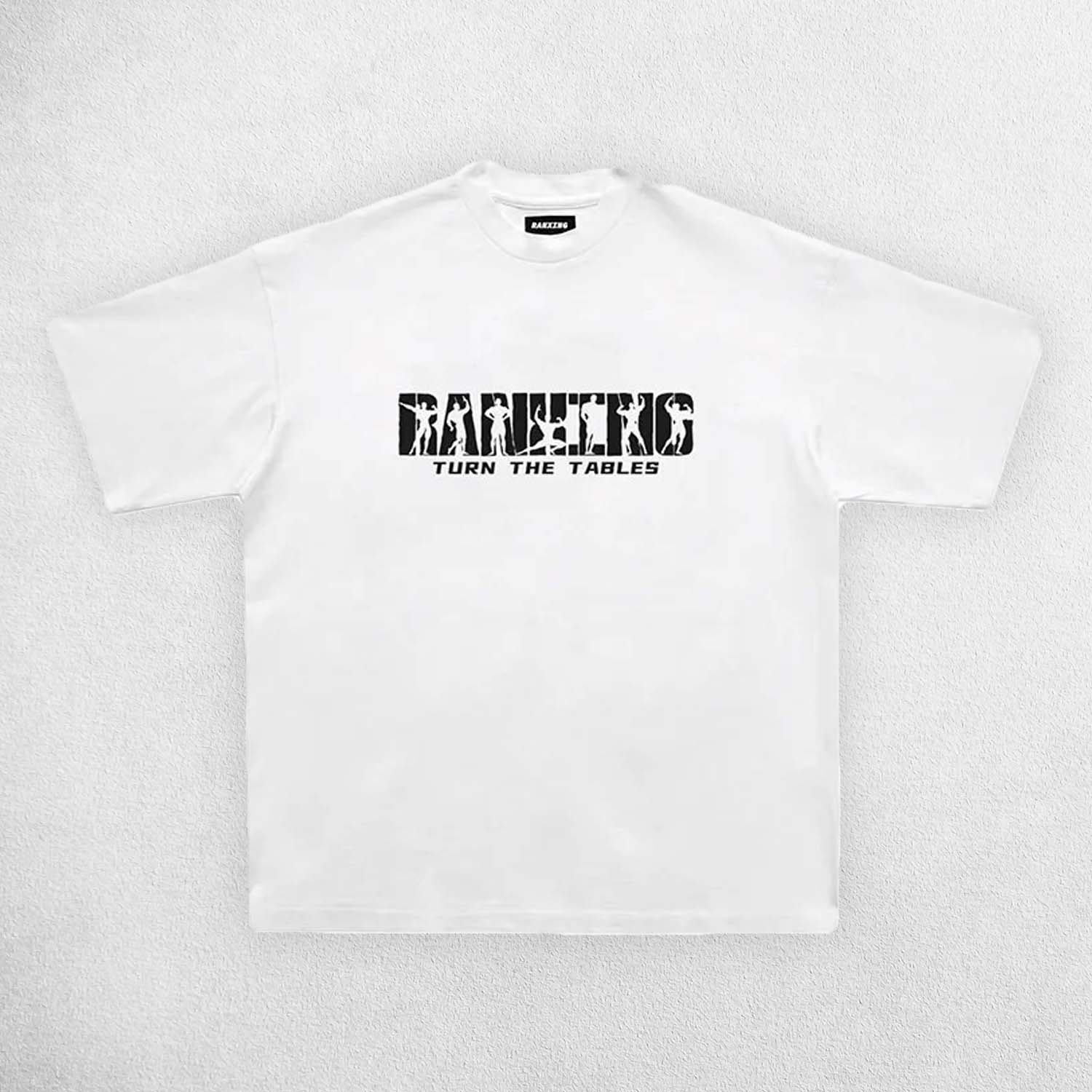 Front View of White Muscular Men’s Summer Cotton Gym T-Shirt – Short Sleeve Workout & Jogging Tee