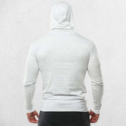 White Slim fit men’s long sleeve cotton hoodie with versatile styling for all occasions.