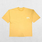 Close-up of Yellow GPW Men's Oversized T-Shirt - Casual Gym Bodybuilding Top
