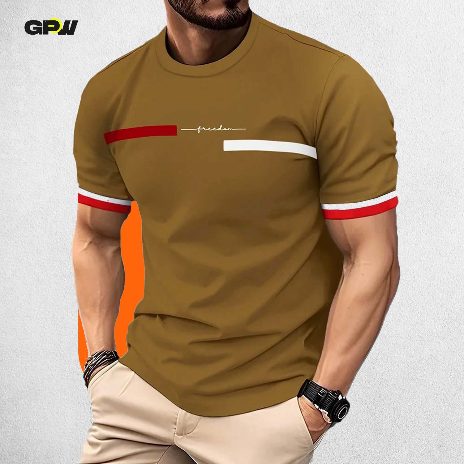  3D Striped Letter Print Design