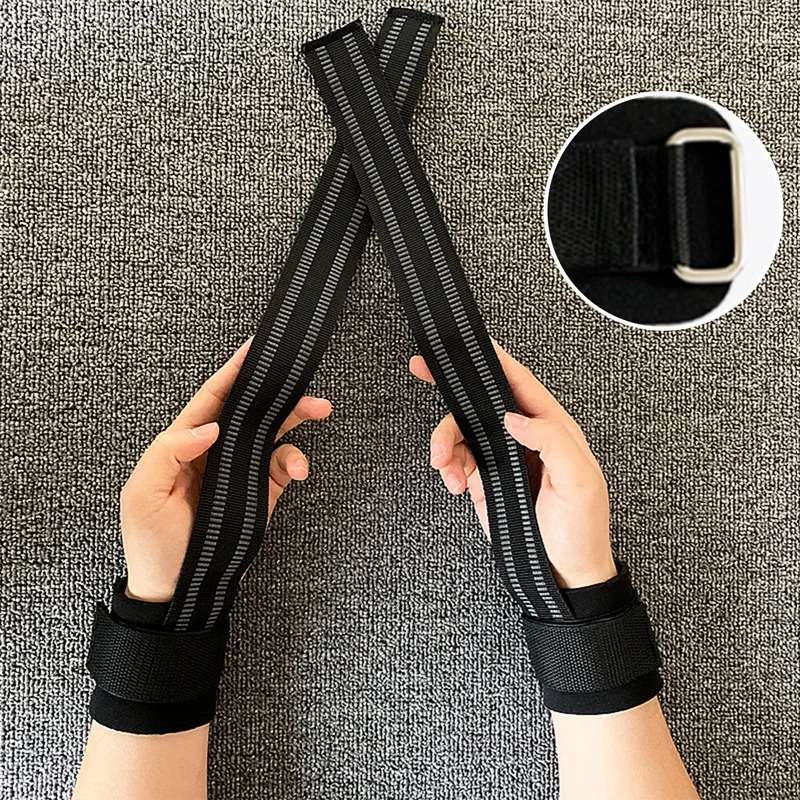 Black Easy-to-adjust wrist straps for a custom fit during workouts.