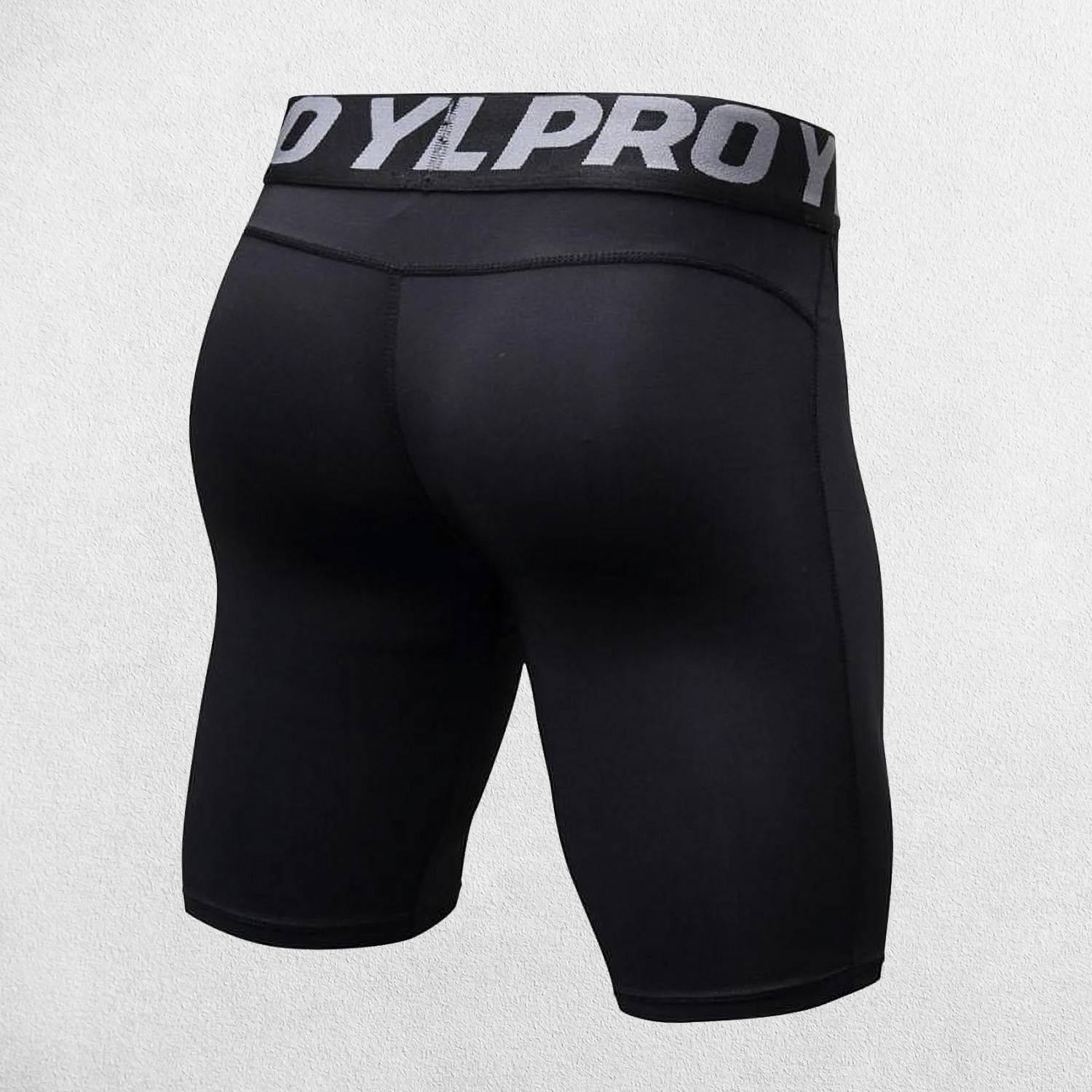 Back Close-up of Black GPW compression tights showcasing breathable polyester fabric.