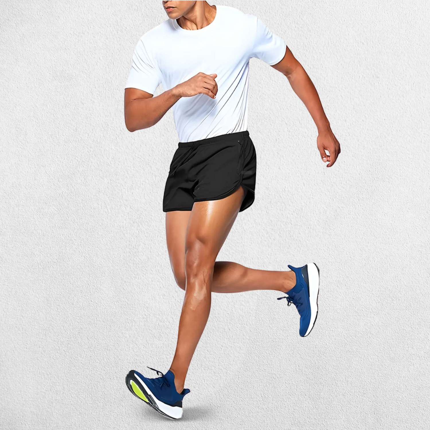 Model Running wearing Black GPW Men’s Running Shorts - Gym Fitness, Football & Beach Wear