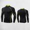 Front And Back view of Black Yellow Men’s Compression Turtleneck Long Sleeve Training Tee – Quick-Dry & Stretchable in a studio background
