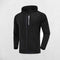 Close-up of Black Men's Elastic Hooded Performance Hoodie Designed for Gym and Running