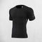 Front view of short sleeve Black Men’s Compression Shirt – Quick-Dry Athletic Training Tee